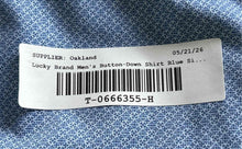 Load image into Gallery viewer, Lucky Brand Mens Blue Slim Fit Stretch Button Front Dress Shirt Size Medium
