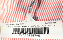 Load image into Gallery viewer, Mario Serrani Womens Red White Striped Flat Front Pockets Capri Pants Size M