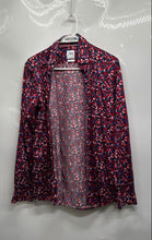 Load image into Gallery viewer, Zara Mens Red Floral Printed Cotton Long Sleeve Slim Fit Button-Up Shirt Size S