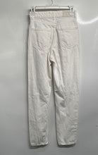 Load image into Gallery viewer, Zara Womens White Light Wash Flat Front Distressed Straight-Leg Jeans Pants Sz 0