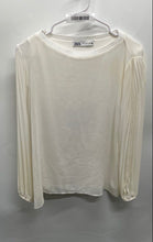 Load image into Gallery viewer, Zara Womens Off-White Round Neck Long Sleeve Pullover Blouse Top Size Medium
