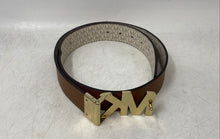 Load image into Gallery viewer, Michael Kors Womens Cream Gold Signature Print Adjustable Buckle Fashion Belt