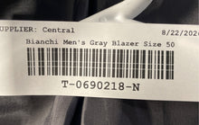 Load image into Gallery viewer, Bianchi Mens Gray Long Sleeve Pockets Notch Lapel Three-Button Blazer Size 50