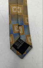 Load image into Gallery viewer, Vizantina Mens Brown Blue Geometric Print Adjustable Formal Pointed Tie