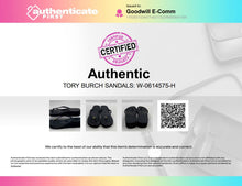 Load image into Gallery viewer, Authentic Tory Burch Womens Thandie Black Flip Flop Sandals Size 6/7 Stained