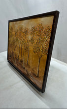 Load image into Gallery viewer, Framed Painting Of Trees Forest Landscape With Golden Tones And Relief Texture