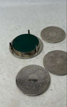 Load image into Gallery viewer, Lot Of 6 Pcs Assorted Silver-Tone And Green Lining Drink Coasters