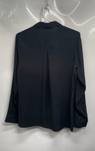 Load image into Gallery viewer, Express Womens Black Long Sleeve Collared Button Front Blouse Top Size Medium