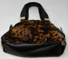Load image into Gallery viewer, Antonio Melani Womens Black Brown Animal Print Inner Pockets Shoulder Bag
