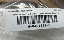 Load image into Gallery viewer, Aldo Womens Beige Clear Open Toe Buckle Block Ankle Strap Heels Size 8.5