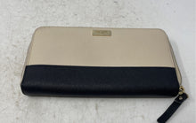 Load image into Gallery viewer, Kate Spade Womens Beige Black Colorblock Saffiano Leather Zip-Around Wallet