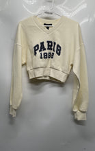 Load image into Gallery viewer, Forever 21 Womens Beige Long Sleeve Cropped Pullover Sweatshirt Size Small