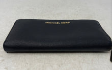 Load image into Gallery viewer, Michael Kors Womens Black Leather Inner Pocket Card Holder Zip-Around Wallet