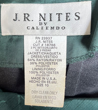 Load image into Gallery viewer, J.R. Nites By Caliendo Womens Green Leaf 2 Pcs Maxi Dress And Jacket Set Size 10