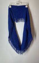 Load image into Gallery viewer, Aldo Womens Blue Knitted Multifunctional Fringed Edge Infinity Scarf Size O/S