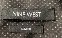 Load image into Gallery viewer, Nine West Mens Black Micro Dot Print Collared Slim Fit Dress Shirt Sz L 16-16.5