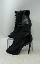 Load image into Gallery viewer, Aldo Womens Black Leather Peep Toe High Stiletto Heel Ankle Booties Size 8.5