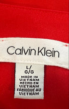 Load image into Gallery viewer, Calvin Klein Womens Red Short Sleeve V-Neck Pullover Blouse Top Size Large