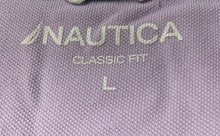Load image into Gallery viewer, Nautica Mens Purple Cotton Classic Fit Short Sleeve Collared Polo Shirt Size L