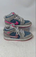 Load image into Gallery viewer, Nike Boys Air Jordan 1 Mid Blue Beige Pink Lace-Up Sneaker Shoes Size 2.5Y