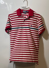 Load image into Gallery viewer, Polo By Ralph Lauren Mens Red White Striped Cotton Custom Fit Polo Shirt Size M