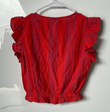 Load image into Gallery viewer, Universal Thread Womens Red Flutter Sleeve Surplice Neck Blouse Top Sz XS w/ Tag