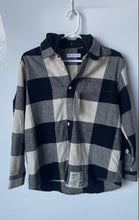 Load image into Gallery viewer, Zara Youth Gray And Black Checkered Long Sleeve Hooded Shacket Size 11-12