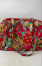 Load image into Gallery viewer, Vera Bradley Womens Commuter Red Flower Print Double Handle Zip Top Tote Bag
