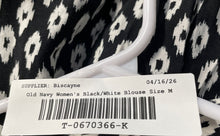 Load image into Gallery viewer, Old Navy Womens Black White Aztec Print Long Sleeve Blouse Top Size Medium