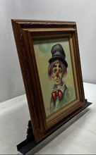 Load image into Gallery viewer, Decorative Wall Hanging Framed Art Painting Of A Sad Clown Signed By Higgins