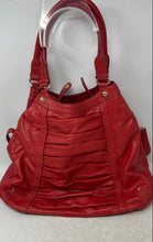 Load image into Gallery viewer, Liz Claiborne Womens Red Leather Inner Pockets Double Handle Shoulder Bag