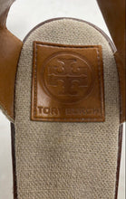 Load image into Gallery viewer, Authentic Tory Burch Womens Macy Beige Wedge Espadrille Sandals Sz 10.5B Stained
