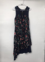 Load image into Gallery viewer, Nicole Richie Womens Blue Multicolor Floral Asymmetrical A-Line Dress Size M