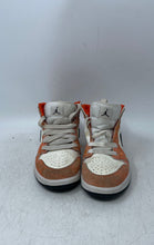 Load image into Gallery viewer, Nike Kids Jordan 1 Mid SE DV1341-800 White Orange Sneaker Shoes Size 13.5C