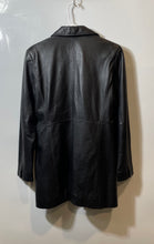 Load image into Gallery viewer, Alfani Mens Black Leather Long Sleeve Trench Coat Size Small