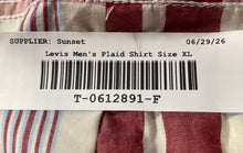 Load image into Gallery viewer, Levi's Mens Red White Plaid Long Sleeve Collared Button-Up Shirt Size XL