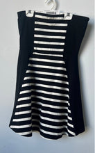 Load image into Gallery viewer, Express Womens Black White Striped Print Strapless Mini Dress Size Medium