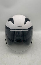 Load image into Gallery viewer, Pitmoto Mens Black White Open-Face Motorcycle Helmet DOT Certified Size M 7-58cm