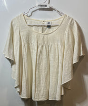Load image into Gallery viewer, Old Navy Womens Off White Short Flutter Sleeve Round Neck Blouse Top Size Small