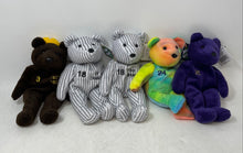 Load image into Gallery viewer, Set Of 5 Pieces Salvino's Mixed Variety Bear Bamm Beano's 1998 Plush Toys W/Tags