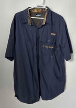 Load image into Gallery viewer, Columbia Mens Dark Blue Cotton Short Sleeve Collared Button-Up Shirt Size XL