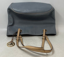 Load image into Gallery viewer, Michael Kors Womens Gray Pebbled Leather Double Handle Charm Tote Handbag