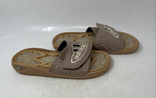 Load image into Gallery viewer, Adidas Mens Reptossage Brown Leather Open Toe Slip-On Slide Sandals Size 9