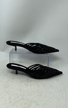 Load image into Gallery viewer, Zara Womens Black Woven Pointed Toe Slip-On Kitten Mule Heels Size EUR 41