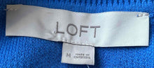 Load image into Gallery viewer, Loft Womens Blue Short Sleeve Round Neck Knitted Pullover Blouse Top Size M