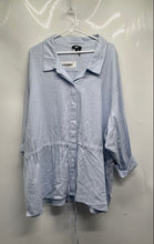 Load image into Gallery viewer, DKNY Womens Blue Long Sleeve Tie Waist Collared Button-Up Shirt Size 3X