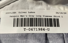 Load image into Gallery viewer, Original Penguin Mens Gray Printed Long Sleeve Collared Button-Up Shirt Size L