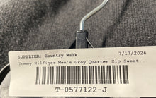 Load image into Gallery viewer, Tommy Hilfiger Mens Gray Long Sleeve Quarter-Zip Pullover Sweater Size Large