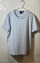 Load image into Gallery viewer, Hugo Boss Mens Blue White Striped Print Short Sleeve T-Shirt Size XXL INT
