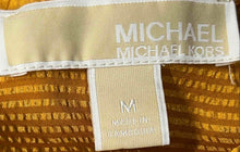 Load image into Gallery viewer, Michael Kors Womens Yellow Long Sleeve Round Neck Regular Fit Mini Dress Size M